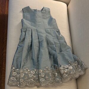 Isabel Garreton Blue Dress with Silver Details